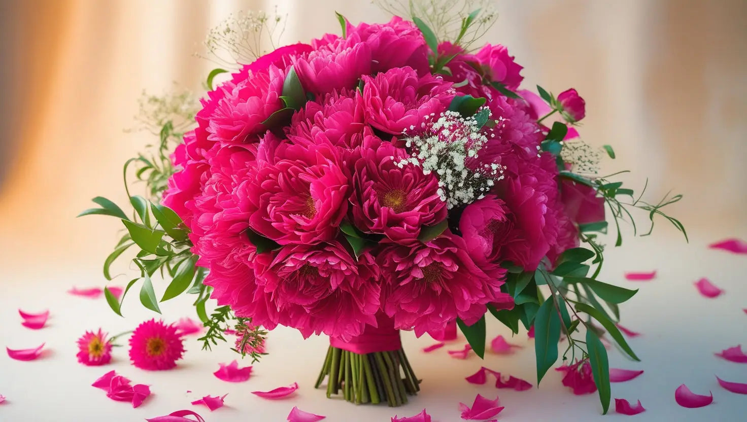 Hot Pink Flowers Wedding Bouquet: Bold & Elegant Wedding Blooms