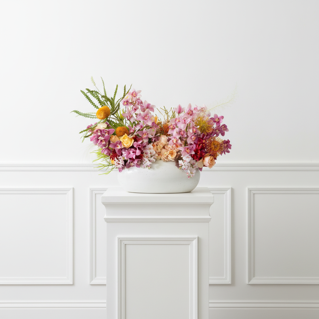 Vivid Orchids arrangement | Beverly Hills Florist