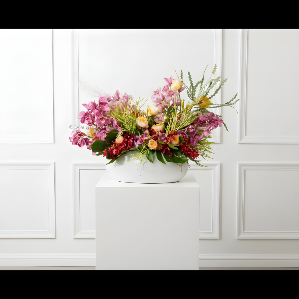 Vivid Orchids arrangement | Beverly Hills Florist