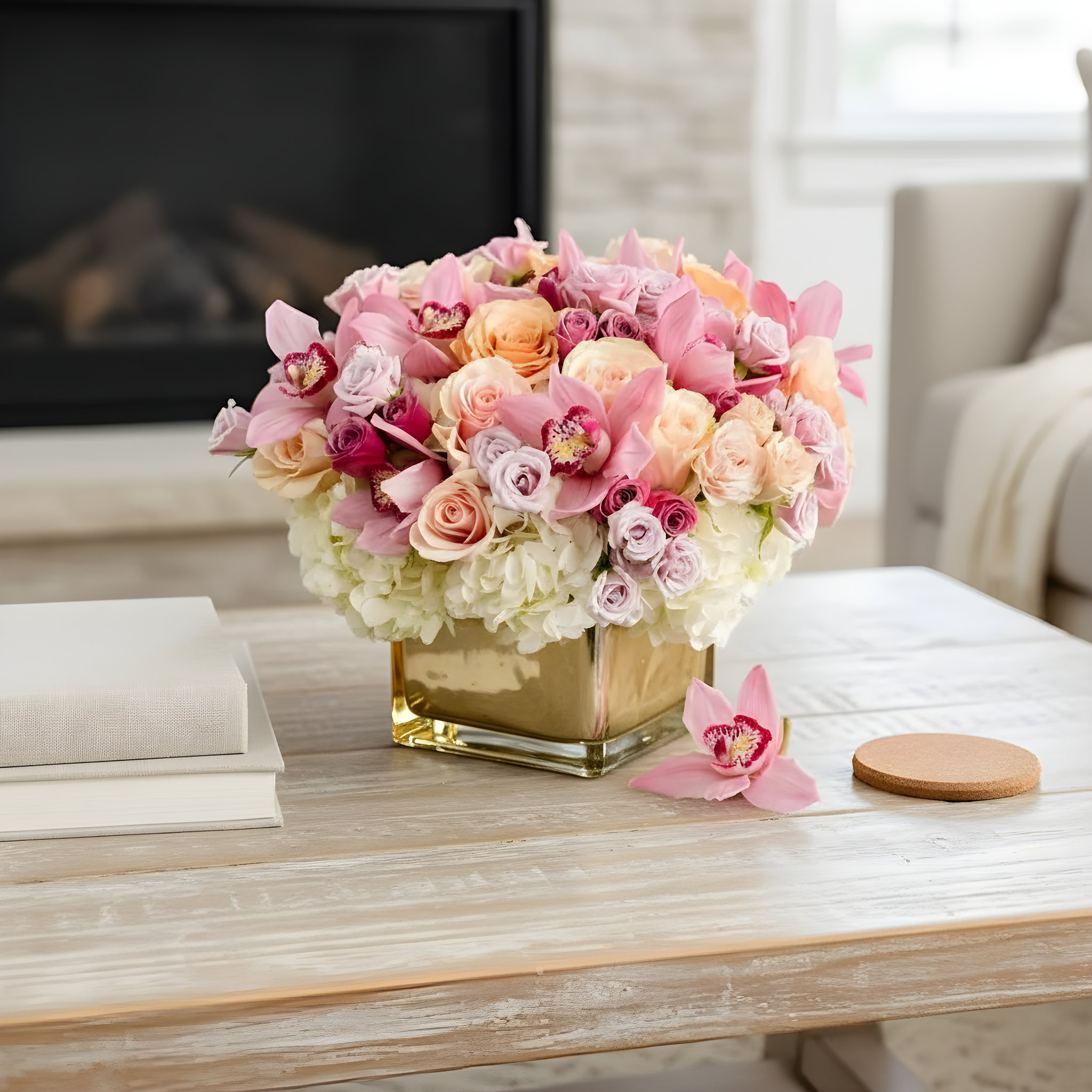 Gold Finger floral arrangement | Beverly Hills Florist