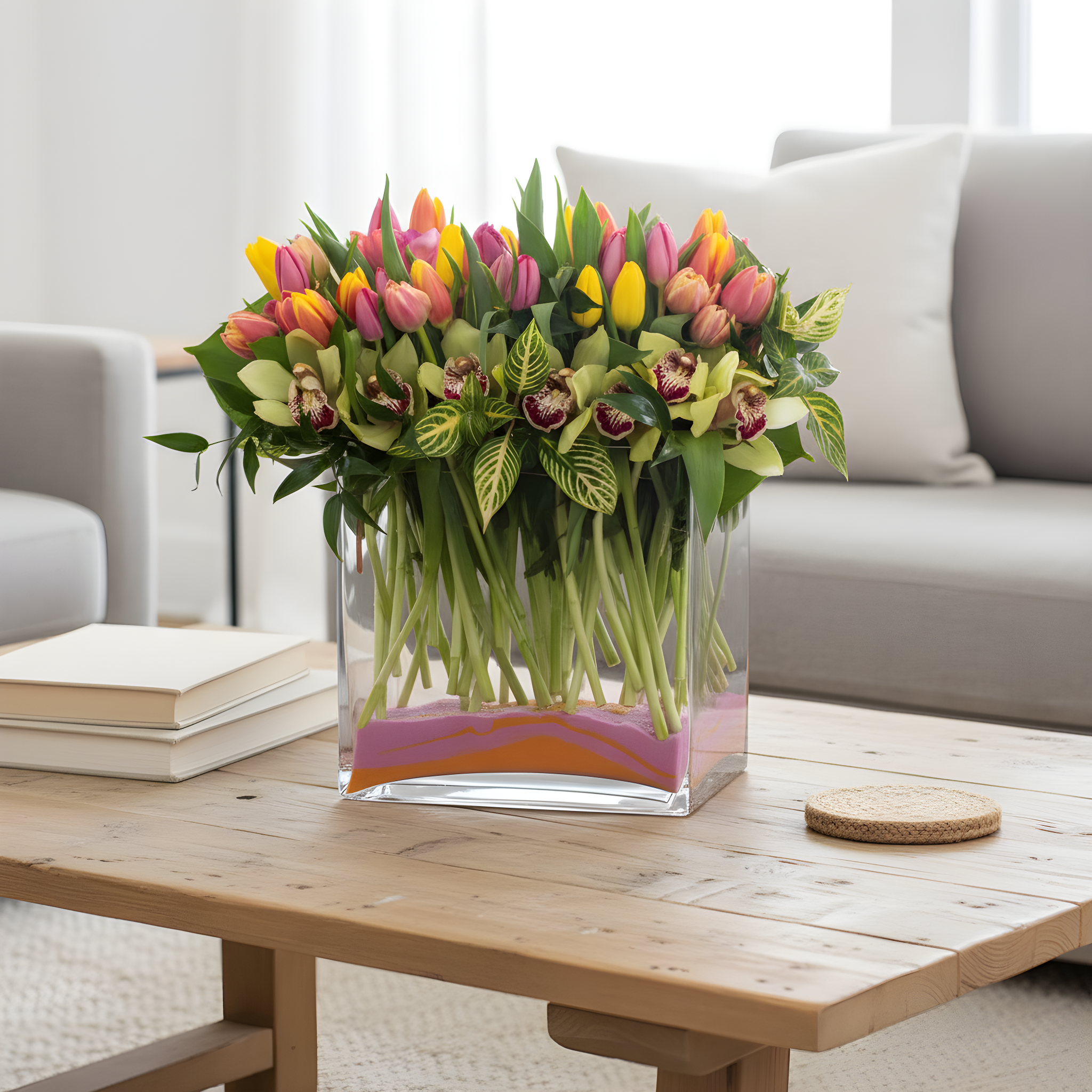 Tulip Joy 100-tulip arrangement | Beverly Hills Florist