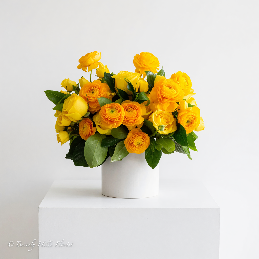 Golden flowers arrangement | Beverly Hills Florist