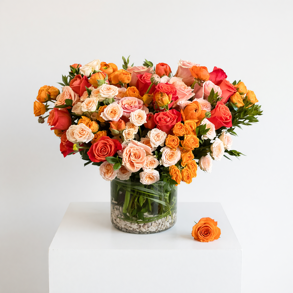 Peachy Sunset floral arrangement | Beverly Hills Florist