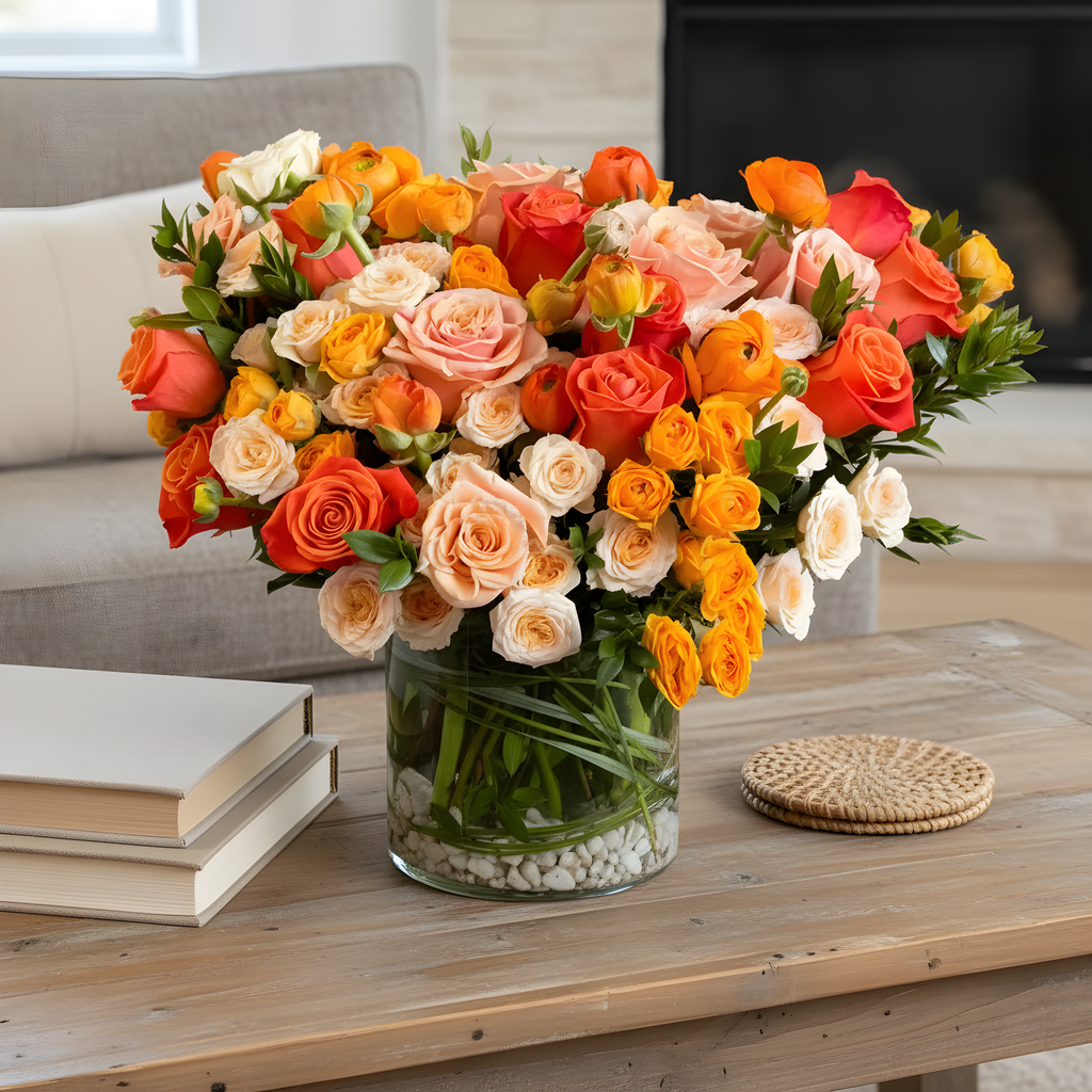 Peachy Sunset floral arrangement | Beverly Hills Florist