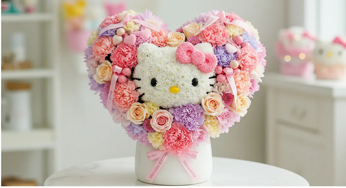 Charming Hello Kitty Bouquet The Perfect Blend of Flowers and Fun