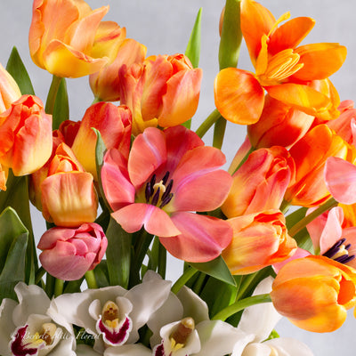 Spring Bliss: Tulip and Orchid Bouquet