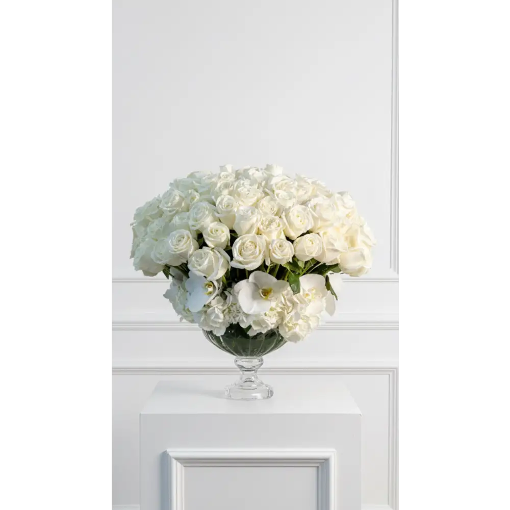 Beverly Hills Florist - Classic Whites Roses - Flowers