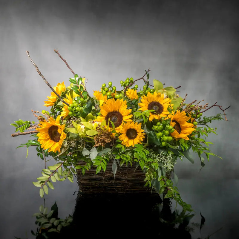 Under the Tuscan Sunflowers arrangement | Beverly Hills Florist