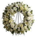 White Funeral Wreath - beverlyhillsflorist
