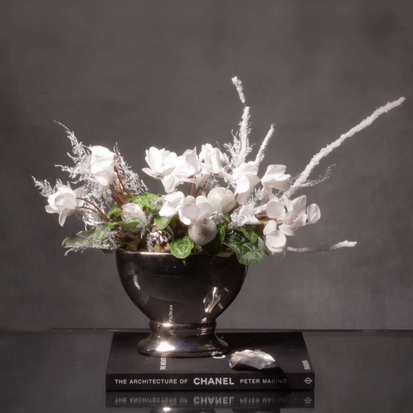 White Xmas Cyclamen - beverlyhillsflorist