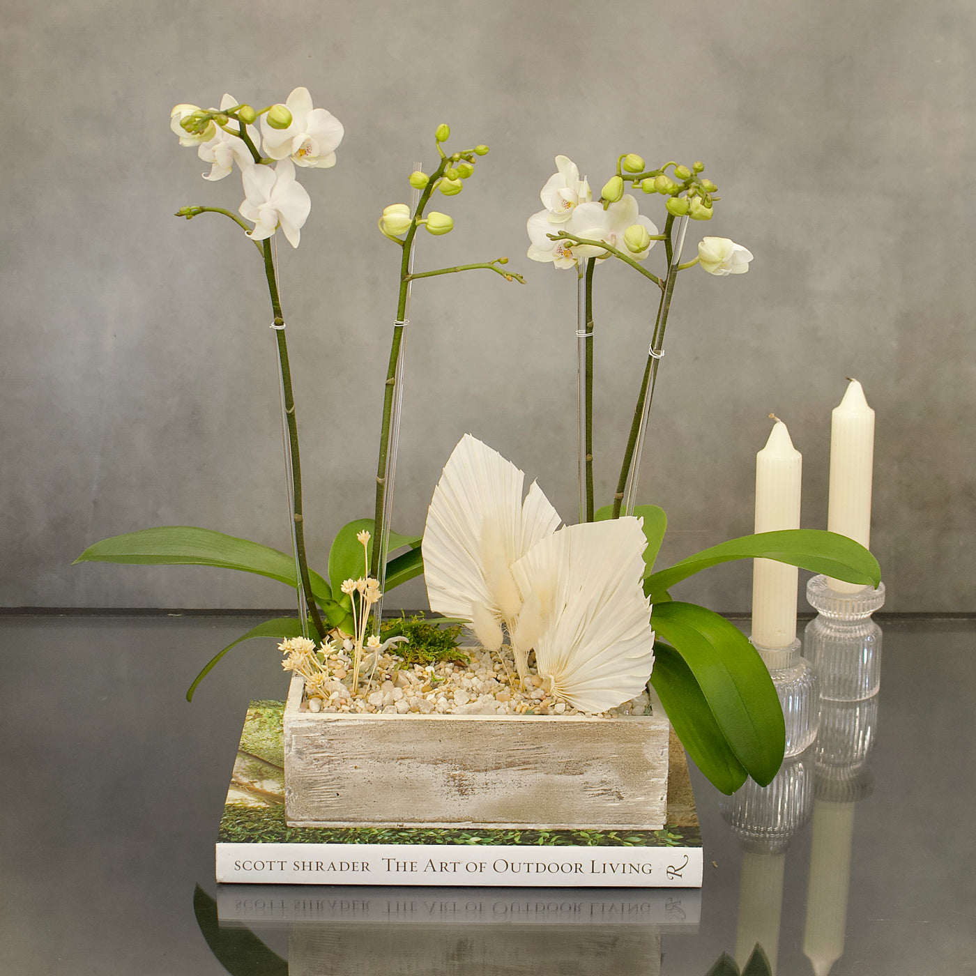 Double Mini White orchid Box