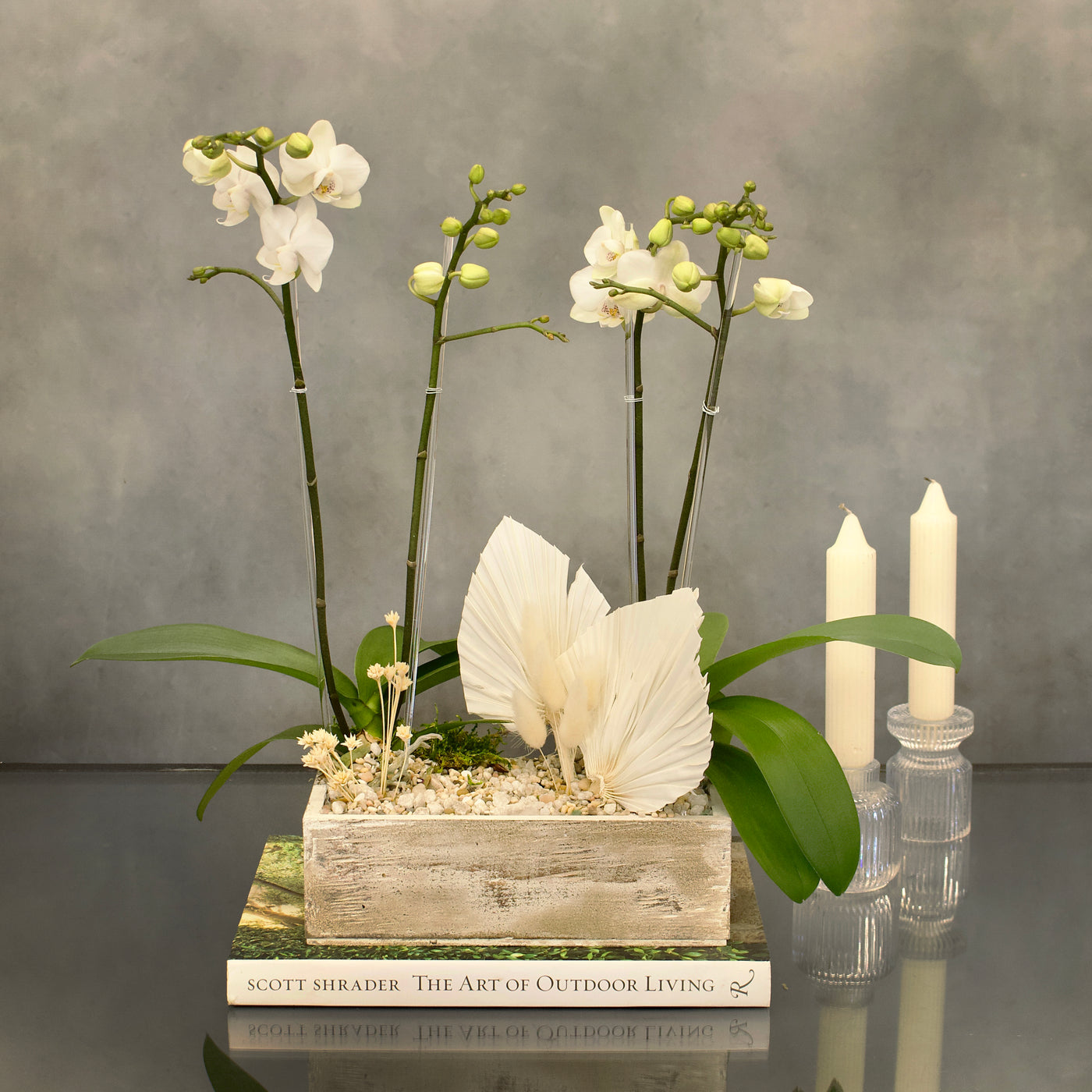 Double Mini White orchid Box