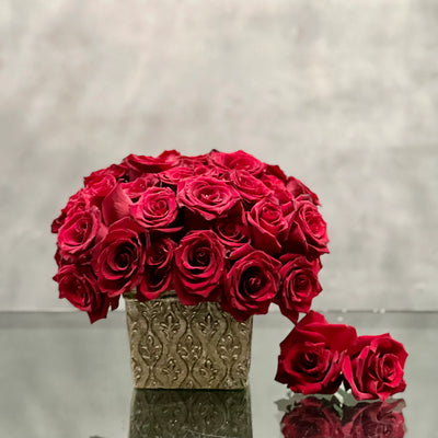 50 red roses for same-day delivery at Beverly Hills Florist love and romance
