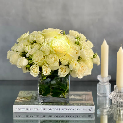White Roses, Valentine's Day Roses, Beverly Hills Florist, Spray Roses, Thinking of You, Just Because Flowers, Romance Flowers, Modern Flowers