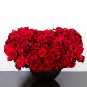 An expression of love like no other. Beverly Hills Florist presents Where the Heart Is for same day delivery! This fabulous and abundant heart shaped arrangement floats above its ceramic base. Gorgeous red Roses fill every inch to express your heart full of love. It will surely take their breath away, and touch their heart beyond belief!